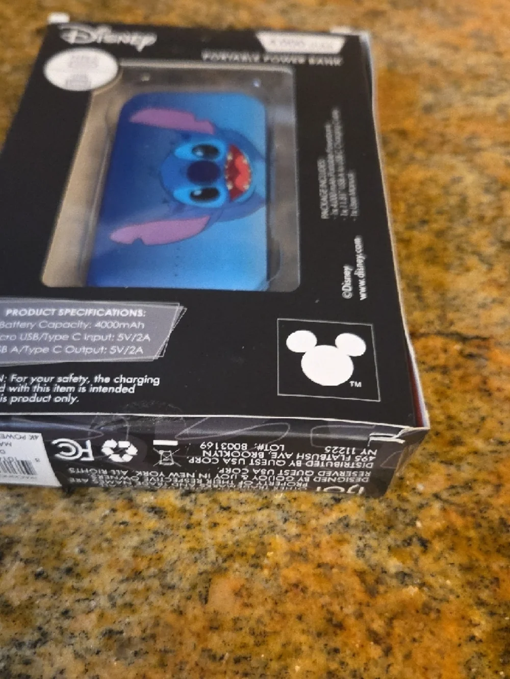 Disney Blue Stitch Portable Power Bank Charger